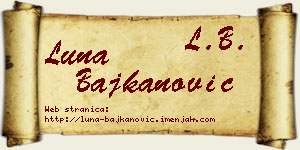 Luna Bajkanović vizit kartica